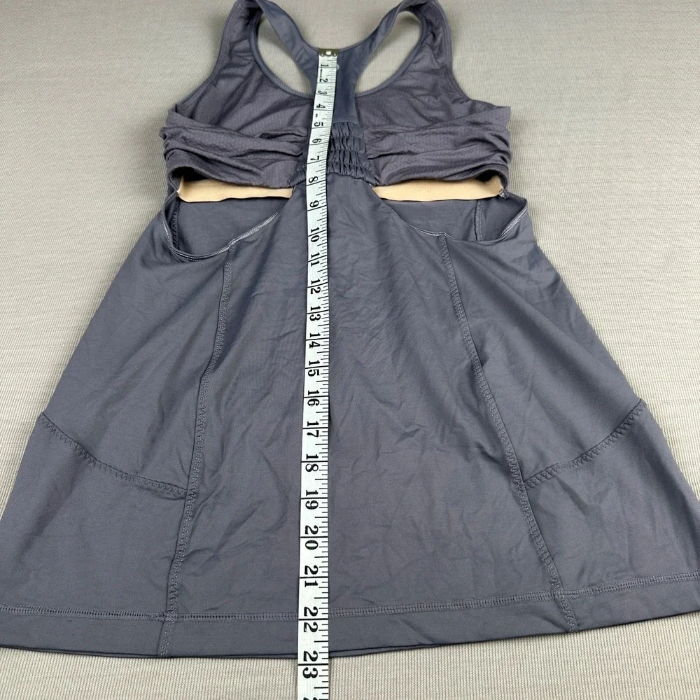 Lululemon Turbo Tank Top Size 6 Dark Gray Racerback Built-in Bra Yoga Workout
